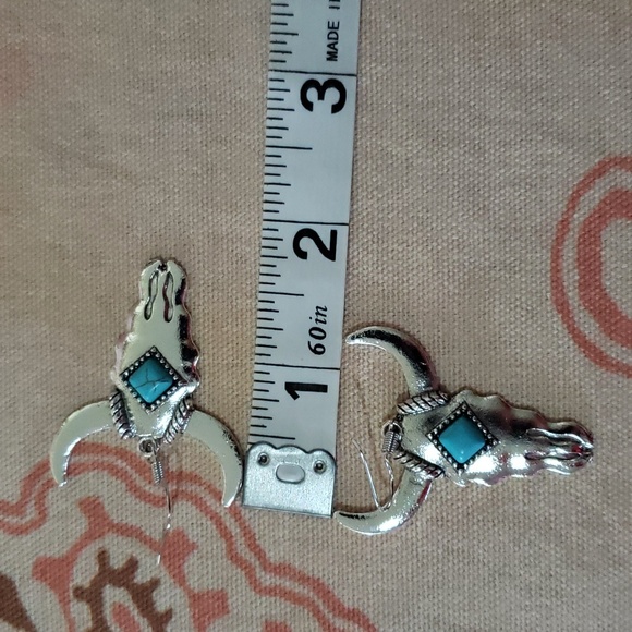 Longhorn Earrings Cattle Cow Steer Bull Vaca Toro Vaquera Vaqueros Rodeo Cowgirl - Picture 7 of 9